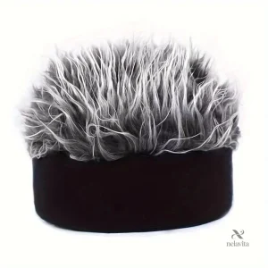 Bandeau Perruque Homme avec Cheveux Gris Bouclés – Effet Naturel & Look Sport Décontracté