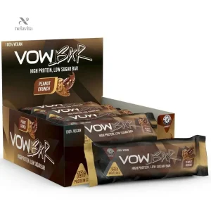 Barre Protéinée VOW 100% Vegan – Saveur Caramel Beurre Salé | 16g de Protéines, Faible en Sucre, Idéale Avant ou Après l’Entraînement