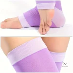 Bas de contention femme violet mi-cuisses sans pieds