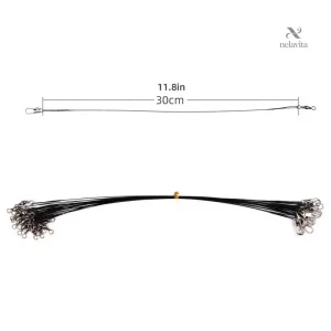 Bas de ligne acier 30 cm avec émerillon – Accessoire résistant anti-morsure pour pêche carnassie