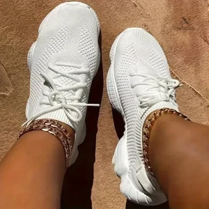 Baskets de sport femme fluorescentes – Chaussures running légères et respirantes pour fitness et marche