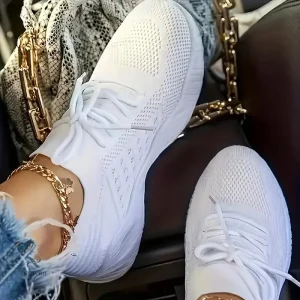 Baskets femme rouges – Chaussures de sport légères et respirantes pour running, fitness et loisirs