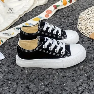 Baskets fille colorées en toile – Chaussures de sport légères et confortables à lacets, style décontracté