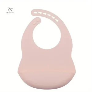 Bavoir Silicone Imperméable avec Récupérateur de Nourriture, Réglable et Facile à Nettoyer