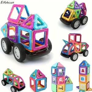 Jeu éducatif pour construire maisons et voitures en 3D