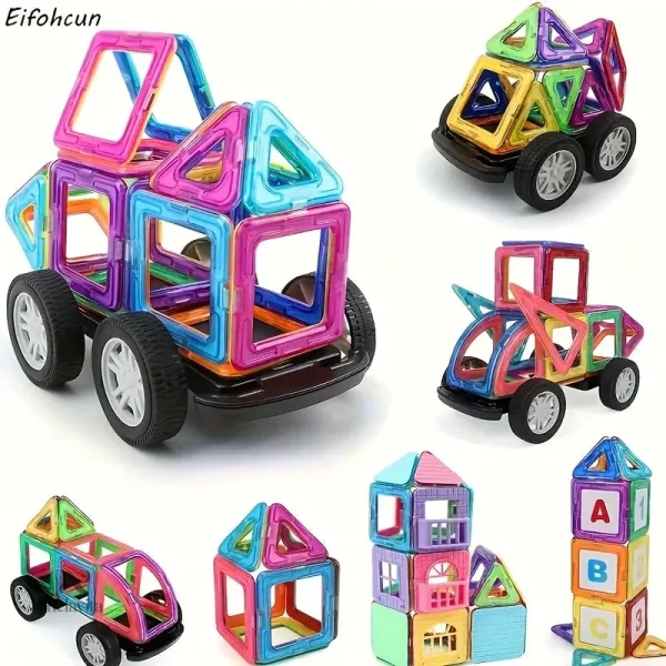 Jeu éducatif pour construire maisons et voitures en 3D