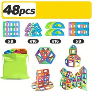 Blocs de Construction Magnétiques Colorés – Kit de Formes Géométriques pour Assemblage Créatif et Modélisation