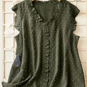 Blouse Femme Grande Taille - Boutonnée & Manches Courtes