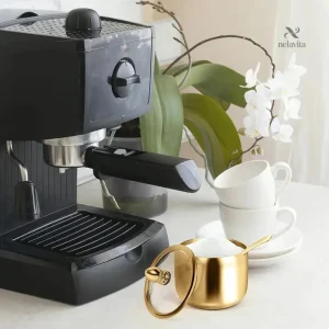 Bocal doseur doré en inox pour café, sucre et épices