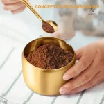 Bocal pratique en inox doré pour doser café moulu et autres ingrédients