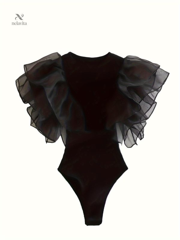 body-femme-sexy-uni-en-tulle-col-rond-1 Body femme uni en tulle avec col rond