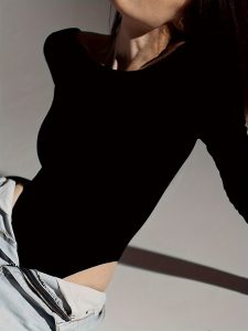 Body à manches longues pour femme, look séduisant
