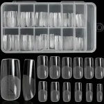 Boîte de 120 capsules faux ongles transparents carrés