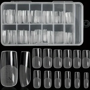 Boîte de 120 capsules faux ongles transparents carrés