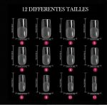 Faux ongles transparents en forme carrée