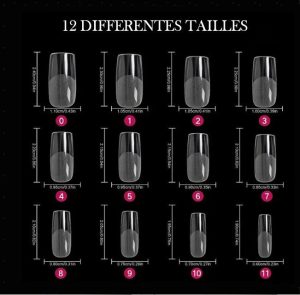 Faux ongles transparents en forme carrée