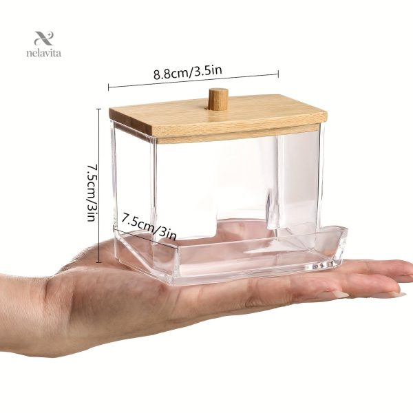 Couvercle en bois pour boîte de rangement cotons