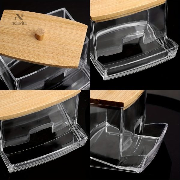 Organisation élégante avec boîte pour cotons en bois