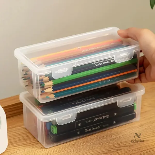 Boîte de rangement empilable pour bureau et école