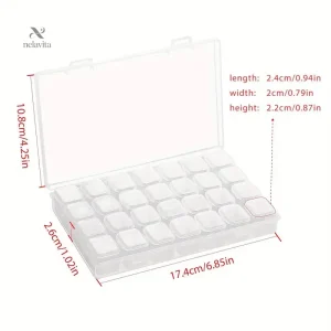 Boîte de rangement transparente 28 cases pour accessoires