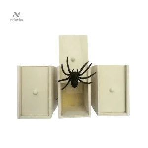 Boîte surprise araignée en bois - Jouet pour farces effrayantes
