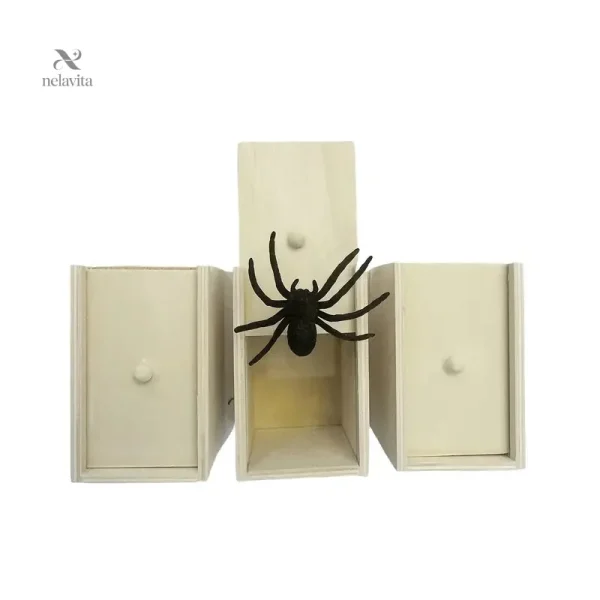 boite-surprise-araignee-realiste-en-bois-jouet-fantaisie-k79cjw-1 Boîte surprise araignée en bois - Jouet pour farces effrayantes