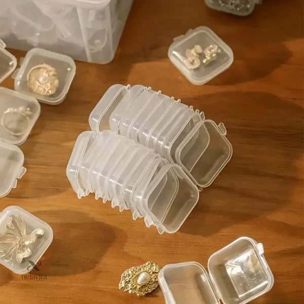 Mini contenants plastiques pour stockage de bijoux