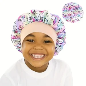 Bonnet de Nuit Enfant Satin – Chapeaux et Casquettes Colorés pour Filles | Protection Cheveux, Confort & Style