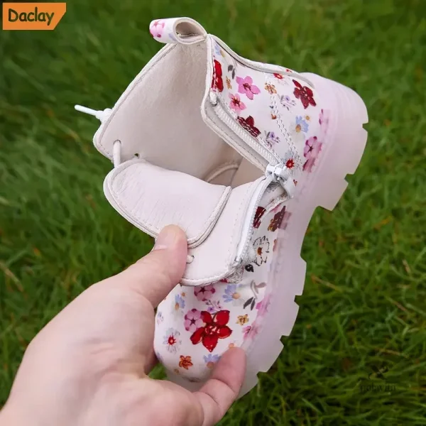 Bottes garçon fleuries montantes avec fermeture éclair