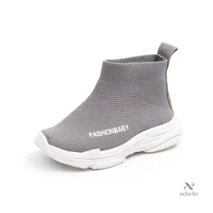 Bottes garçon montantes en maille respirante grise – Chaussures confort sport et mode enfant