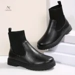 Bottines garçon noires, chaussures sans lacets confortables