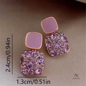 Boucles d’oreilles femme dorées avec cristaux scintillants – Élégance chic et moderne