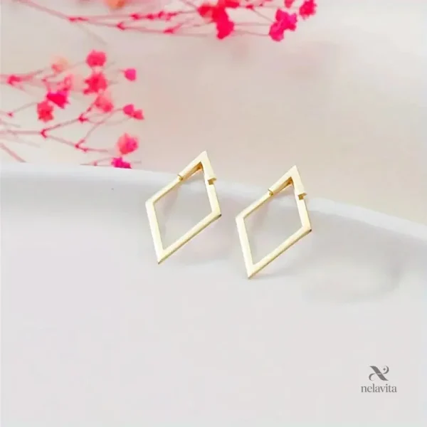 Boucles d'oreilles géométriques en métal doré pour femme