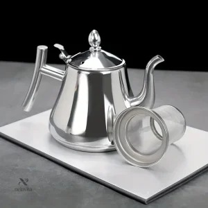 Bouilloire Col de Cygne en Inox Doré – Design Élégant pour Café Filtre et Infusion, Versement Précis et Contrôle de la Température