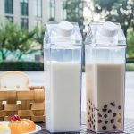 Bouteille Lait Carrée Transparente Réutilisable