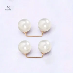 Boutons décoratifs femme perles élégantes – Épingles amovibles pour col et encolure