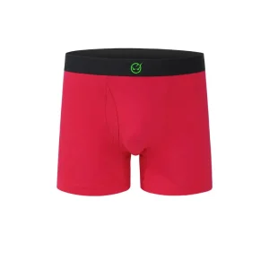 Boxer Enfant Rouge Confortable – Sous-Vêtement Garçon Ceinture Élastique Noire