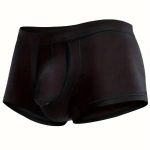 Boxer sexy homme – Sous-vêtement moulant brillant avec poche ergonomique