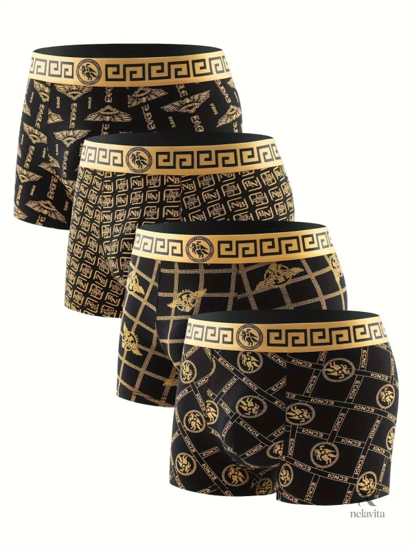 boxers-homme-pack-de-4-noir-et-or-confort-premium-et-style-grec-1
