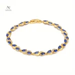 Bracelet élégant en métal doré et zircons scintillants
