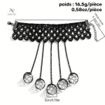 Bracelet gothique en dentelle noire avec chaînes pour femme