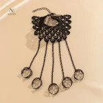 Accessoire gothique pour femme, bracelet en dentelle et chaînes