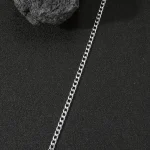 Bracelet homme chaîne cubaine en acier inoxydable argent