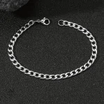 Bracelet robuste en acier, style chaîne cubaine