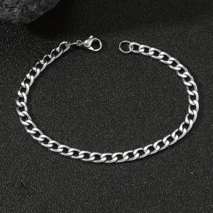 Bracelet robuste en acier, style chaîne cubaine