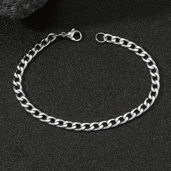 Bracelet robuste en acier, style chaîne cubaine