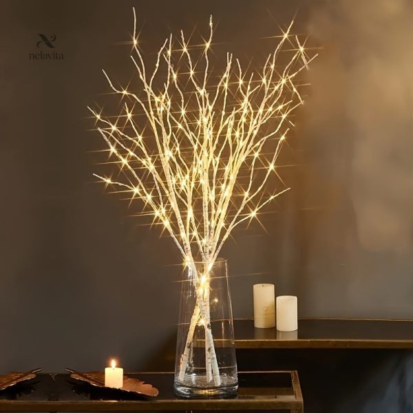 Branche de bouleau avec éclairage LED