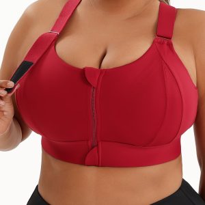 Brassière de sport grande taille avec fermeture éclair