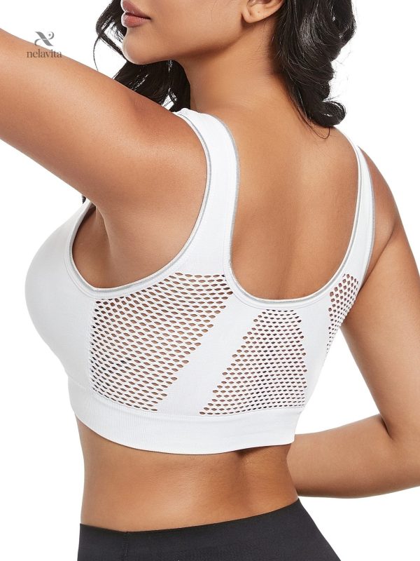 Brassière sport grande taille avec ouverture frontale