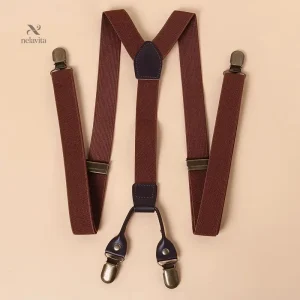 Bretelles homme réglables – Style classique avec clips métalliques et finitions cuir